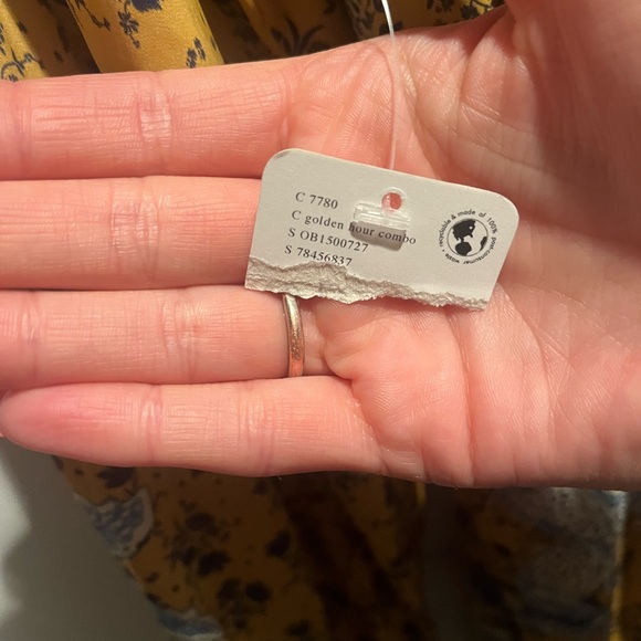 NWT Free People, BEAUTIFUL gold and blue floral dress Size Small - Picture 10 of 10